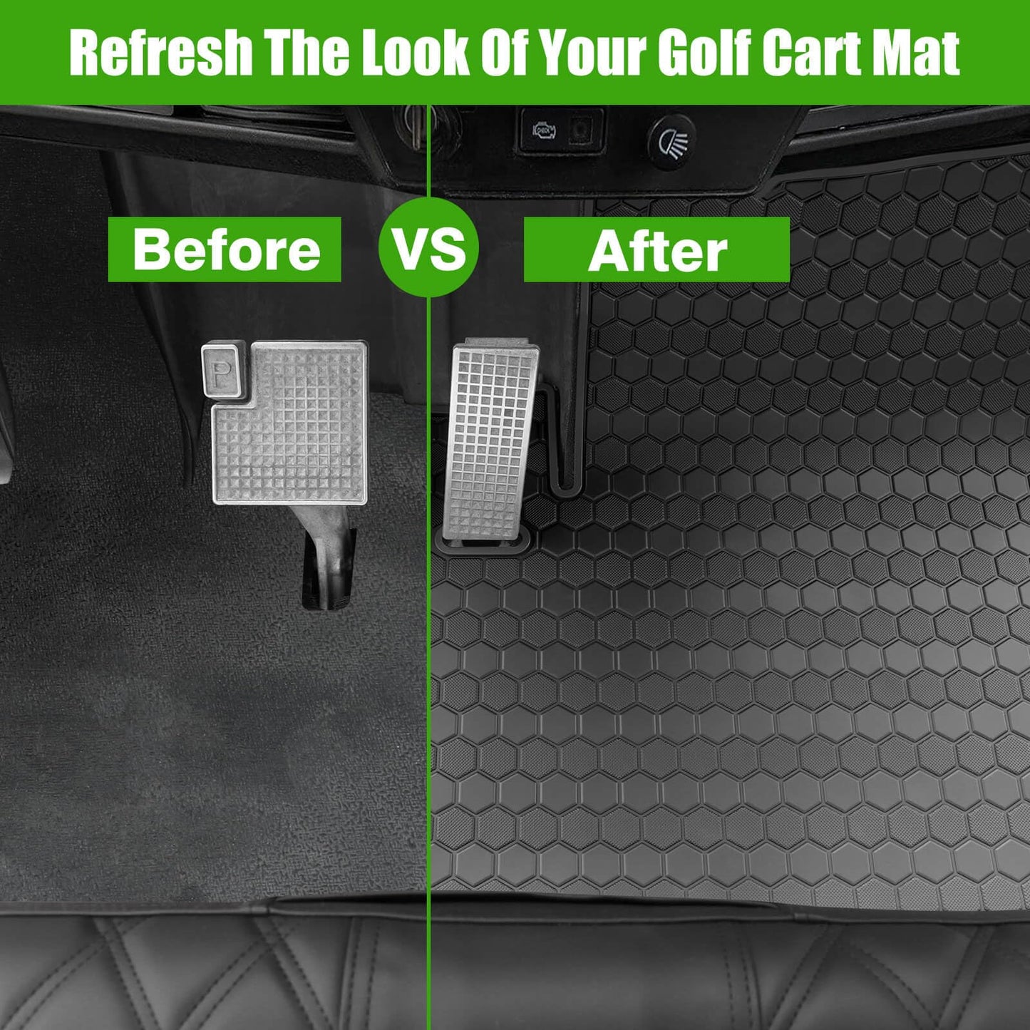 Yamaha Drive2 Golf Cart Full Coverage Floor Liner Mat, Only Fits Yamaha Drive2.