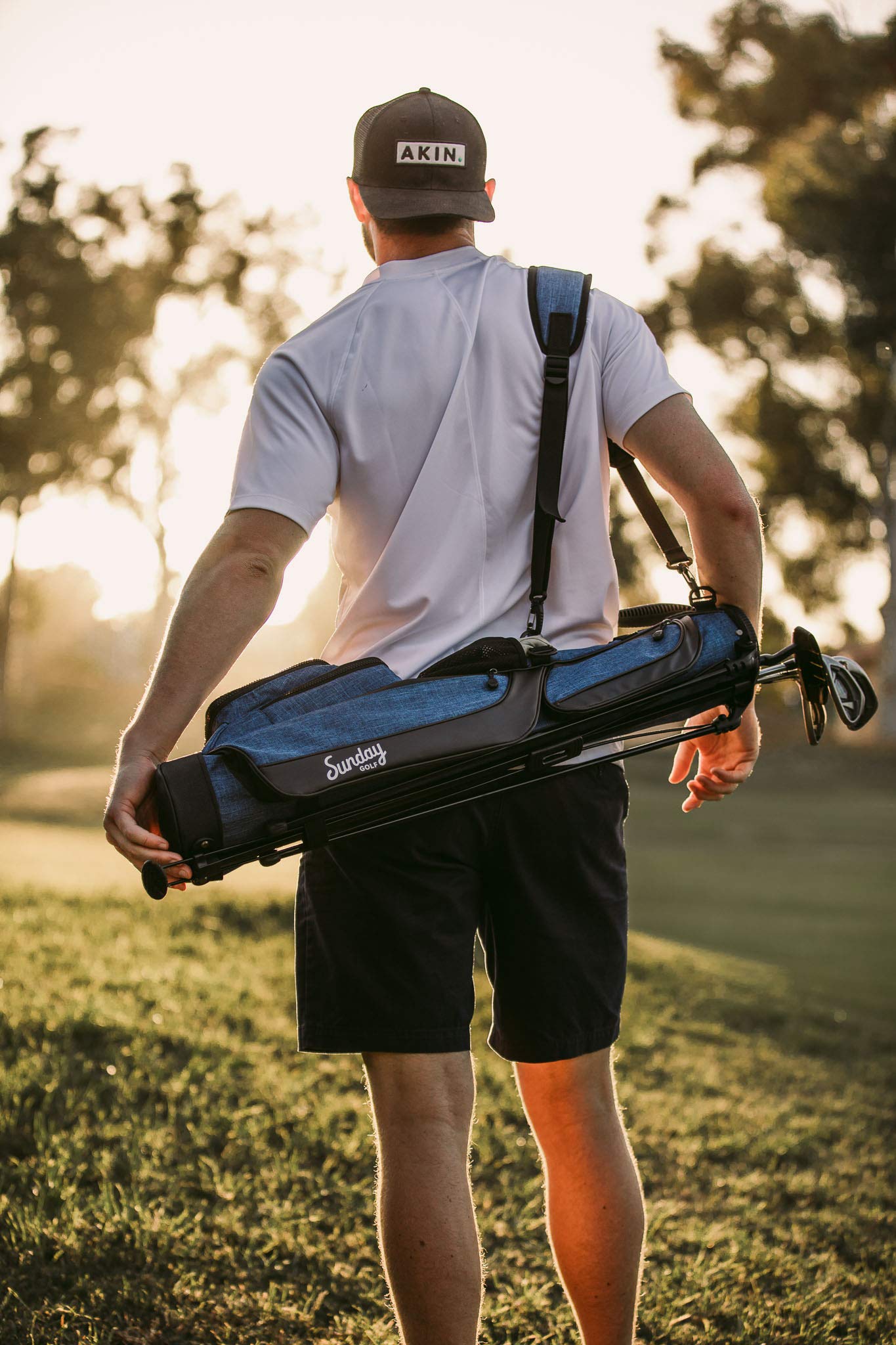 Lightweight Sunday Golf Bag with Strap and Stand – Easy to Carry.