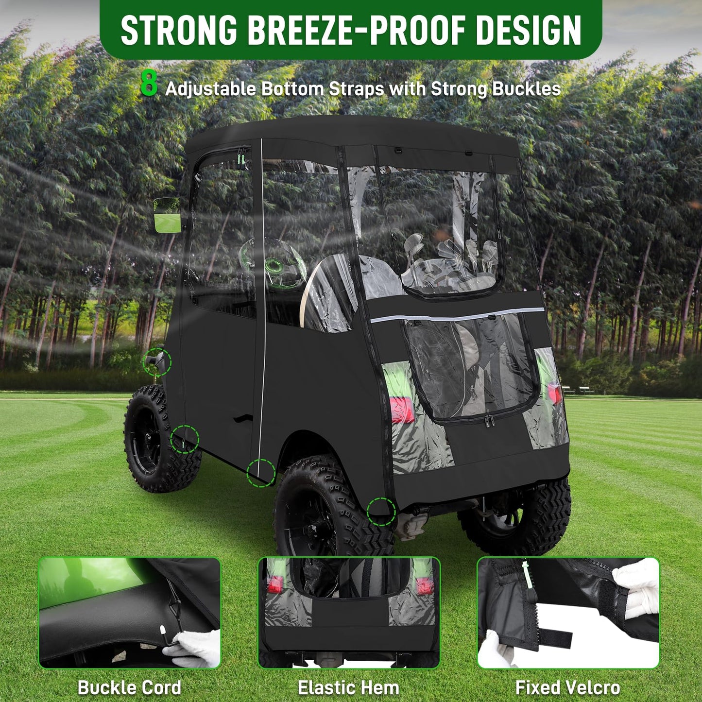 Deluxe Driving Enclosure 2 Passenger Only Fits Club Car Precedent Golf Cart.