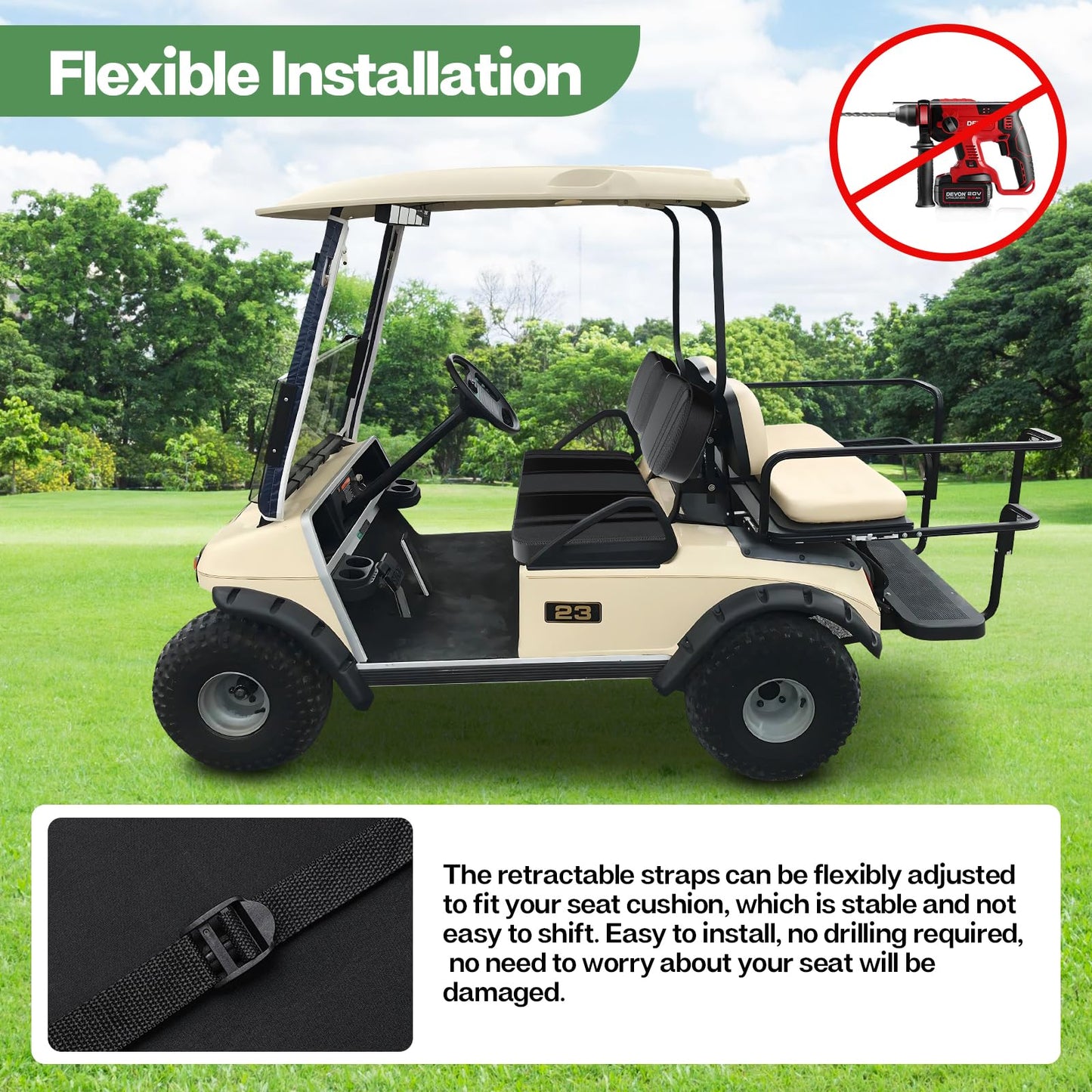 Golf Cart Seat Covers Fit for Club Car DS.