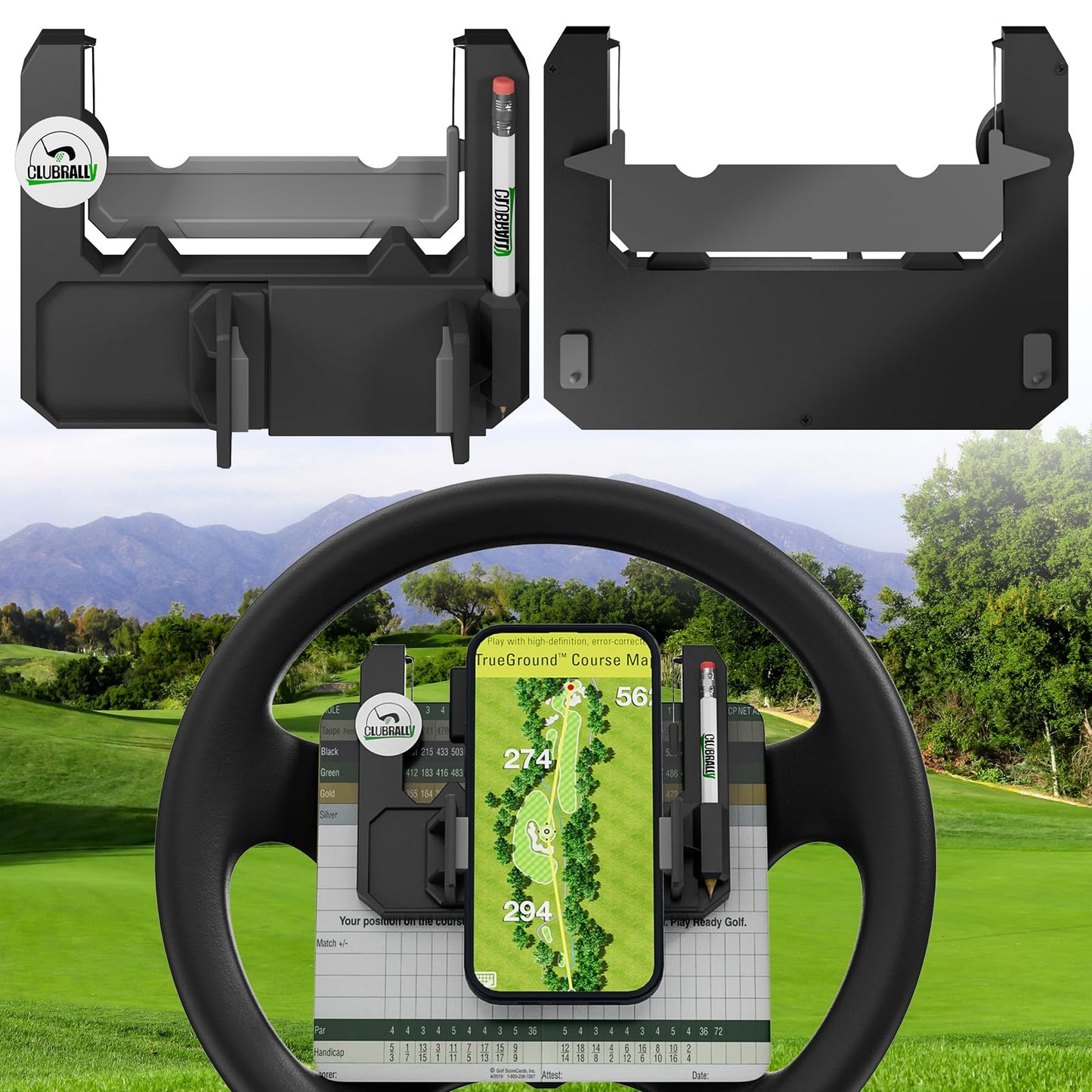 Steering Wheel Phone Mount for Club Car EZGO Yamaha