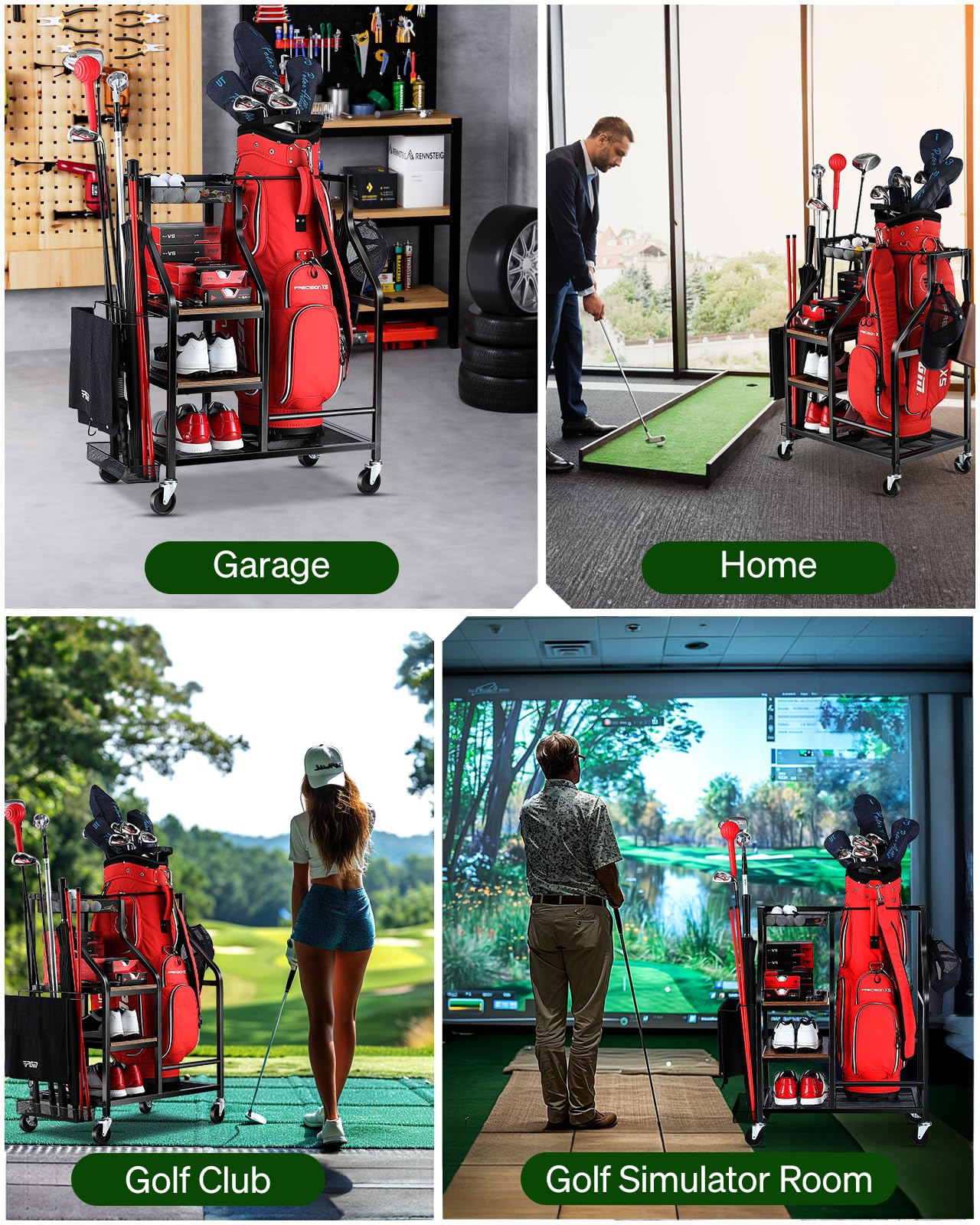 Golf Bags Storage Organizer.
