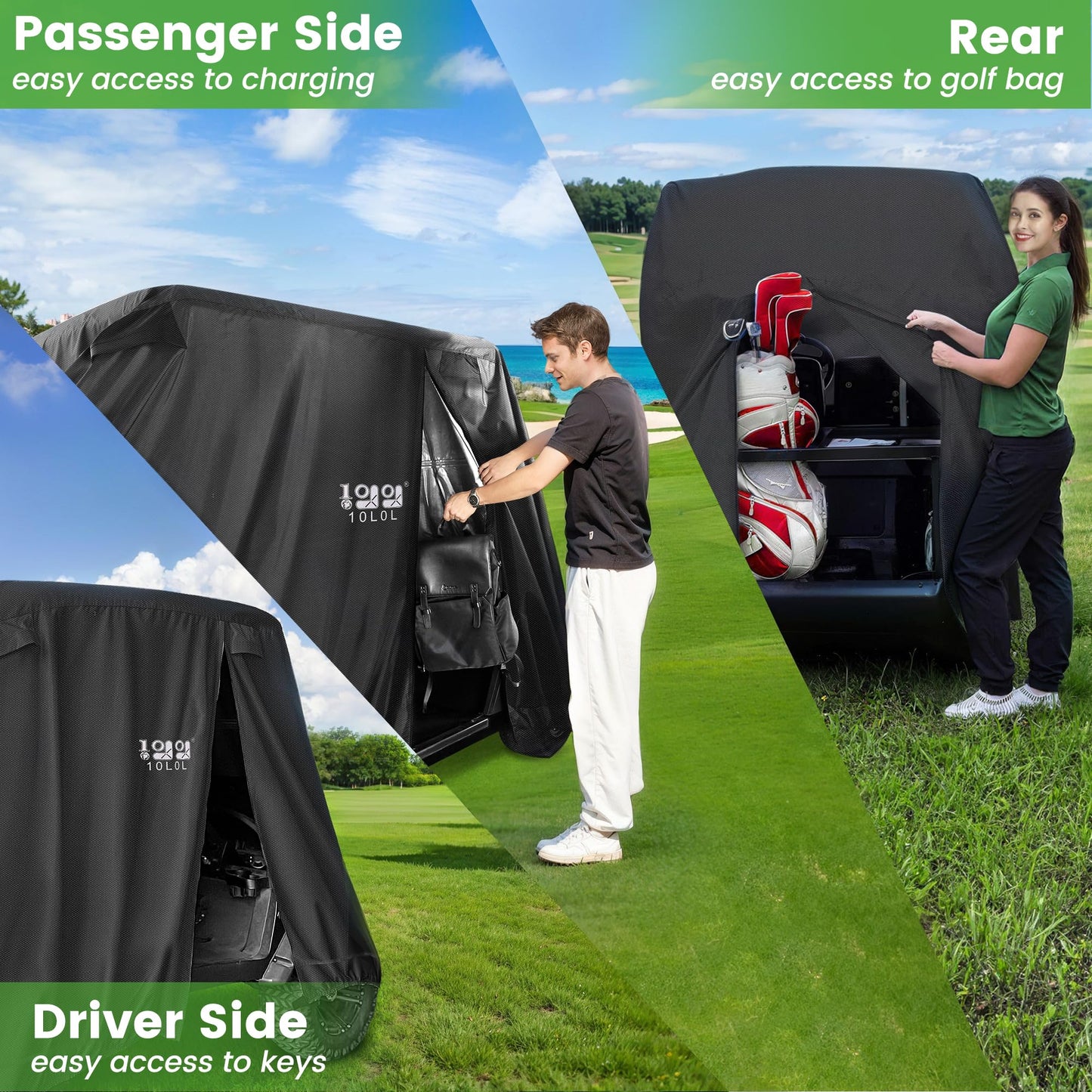 4 Passenger Golf Cart Cover Fits EZGO, Club Car and Yamaha.
