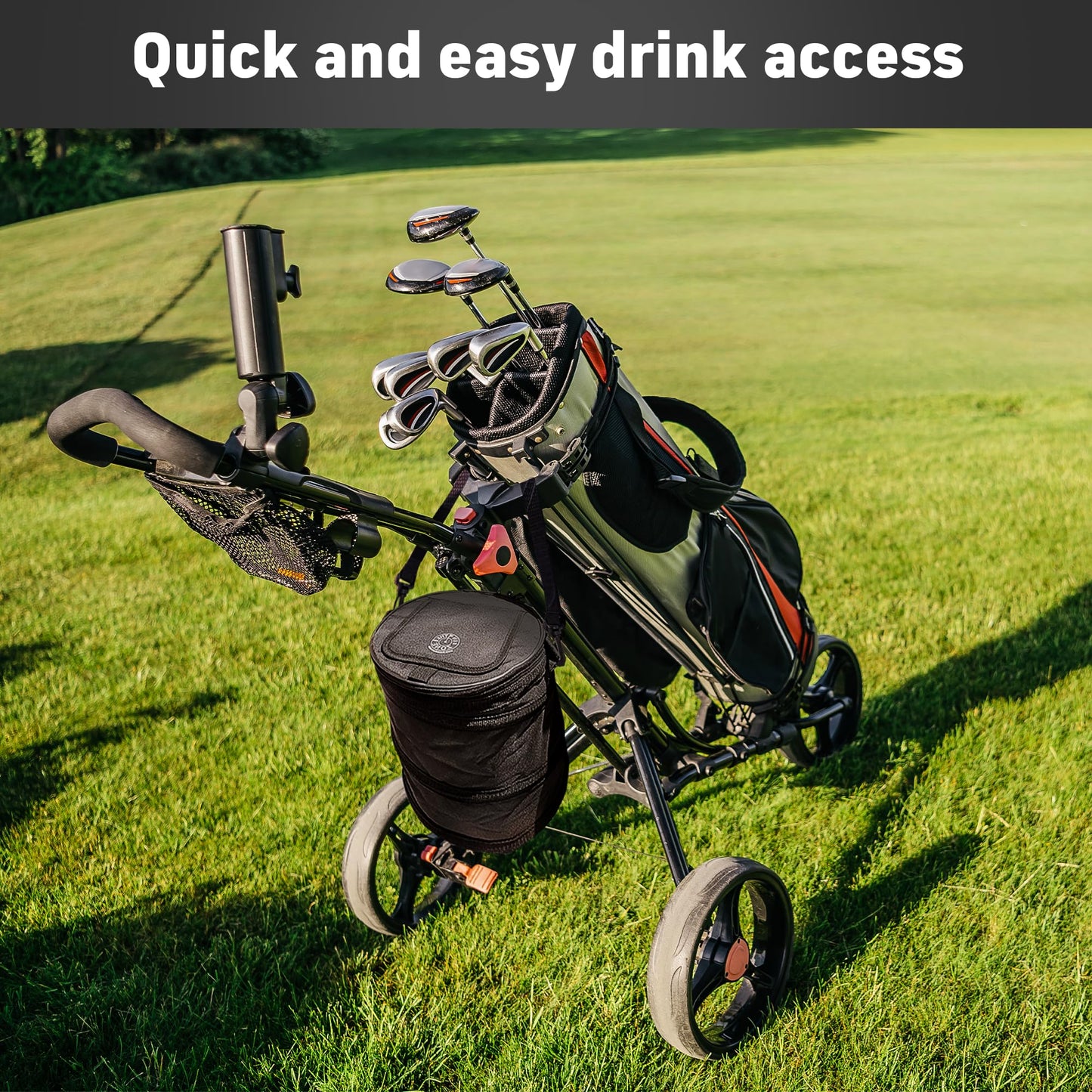Collapsible Pop-Up Golf Cart Cooler Bag.