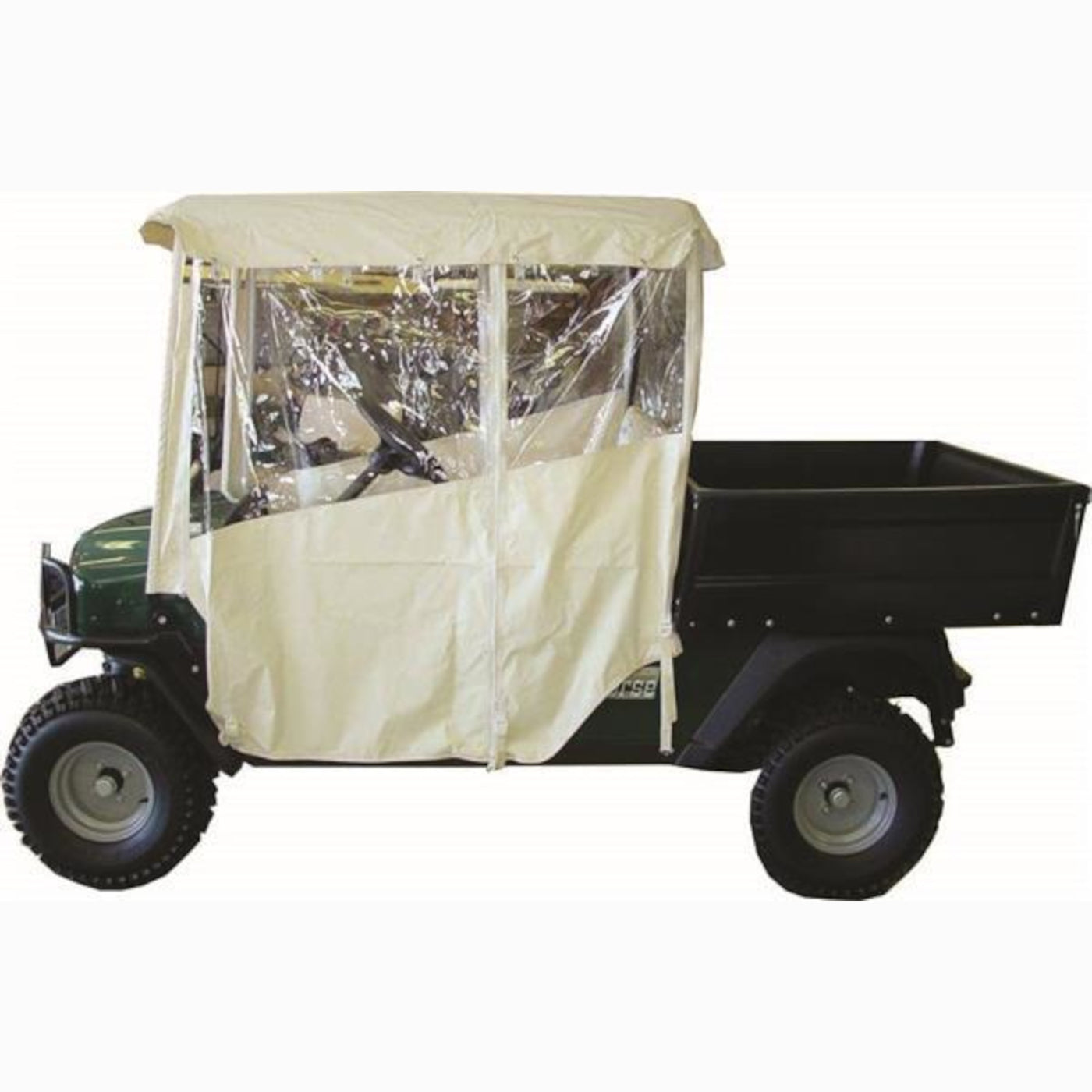 Club Car Carryall 500 Straight Back w/ Hooks White 3-Sided Track-Style Enclosure (Years 2014-Up)