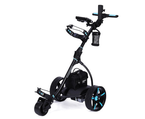 THOMSON Golf Buggy Electric Trolley Automatic Motorised Foldable Cart LED Black