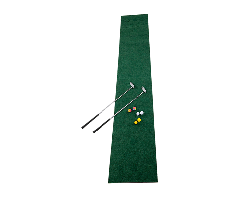 Golf Beer Pong Game Toy Set Green Golf Putting Matt with 2 Putters, 6 Balls