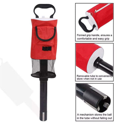 Golf Ball Retriever Bag with Detachable Tube, Convenient Storage for 70 Balls.