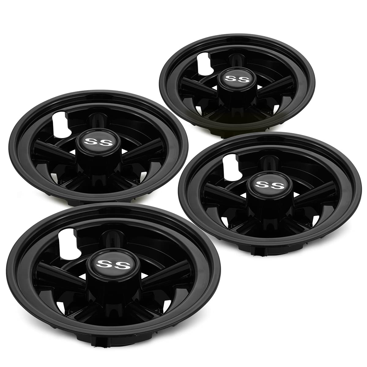 Hub Caps for Yamaha/Club CAR/EZ-GO Par Car 8" (Set of 4) (Black)