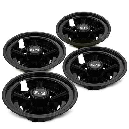 Hub Caps for Yamaha/Club CAR/EZ-GO Par Car 8" (Set of 4) (Black)