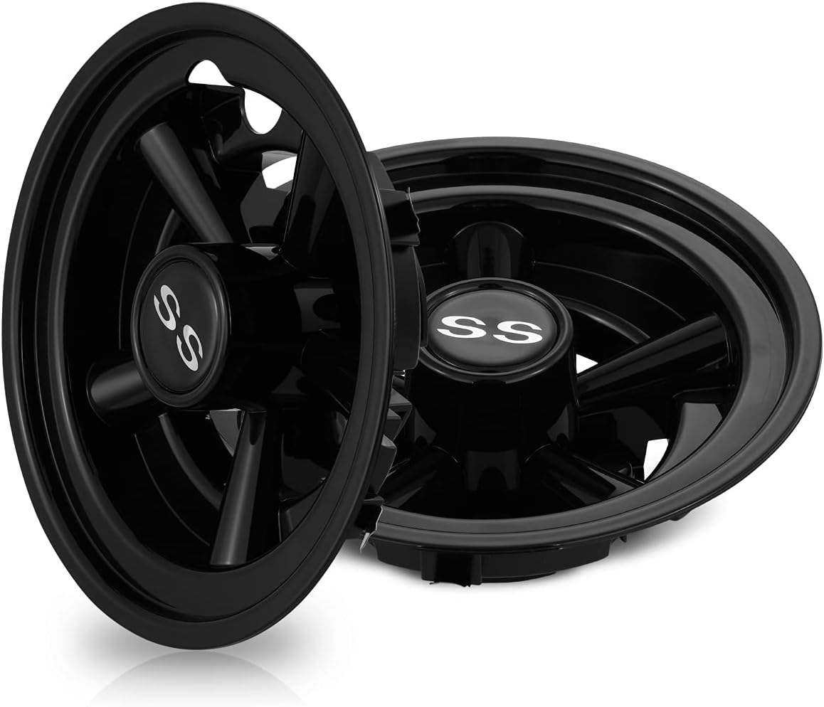 Hub Caps for Yamaha/Club CAR/EZ-GO Par Car 8" (Set of 4) (Black)