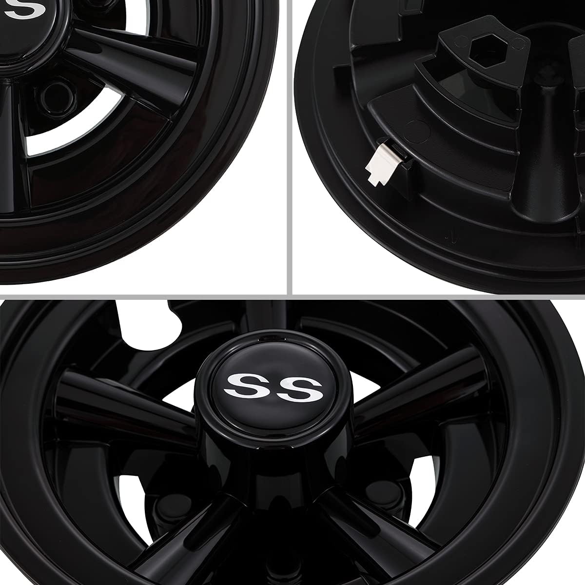 Hub Caps for Yamaha/Club CAR/EZ-GO Par Car 8" (Set of 4) (Black)