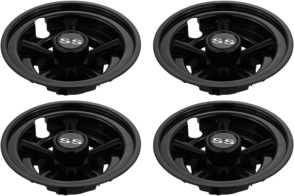 Hub Caps for Yamaha/Club CAR/EZ-GO Par Car 8" (Set of 4) (Black)