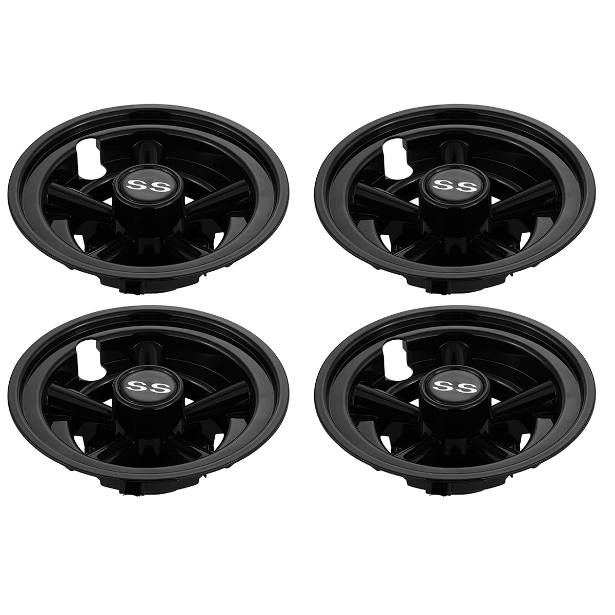Hub Caps for Yamaha/Club CAR/EZ-GO Par Car 8" (Set of 4) (Black)