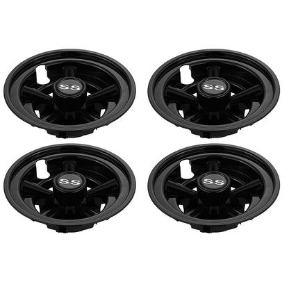 Hub Caps for Yamaha/Club CAR/EZ-GO Par Car 8" (Set of 4) (Black)