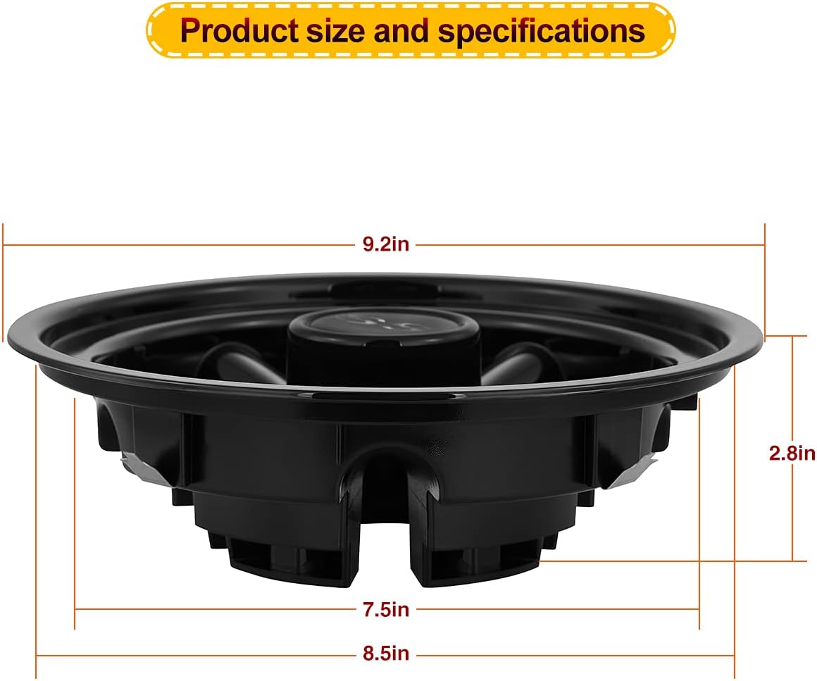 Hub Caps for Yamaha/Club CAR/EZ-GO Par Car 8" (Set of 4) (Black)