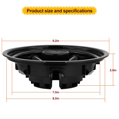 Hub Caps for Yamaha/Club CAR/EZ-GO Par Car 8" (Set of 4) (Black)