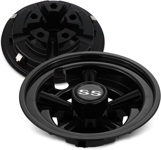 Hub Caps for Yamaha/Club CAR/EZ-GO Par Car 8" (Set of 4) (Black)