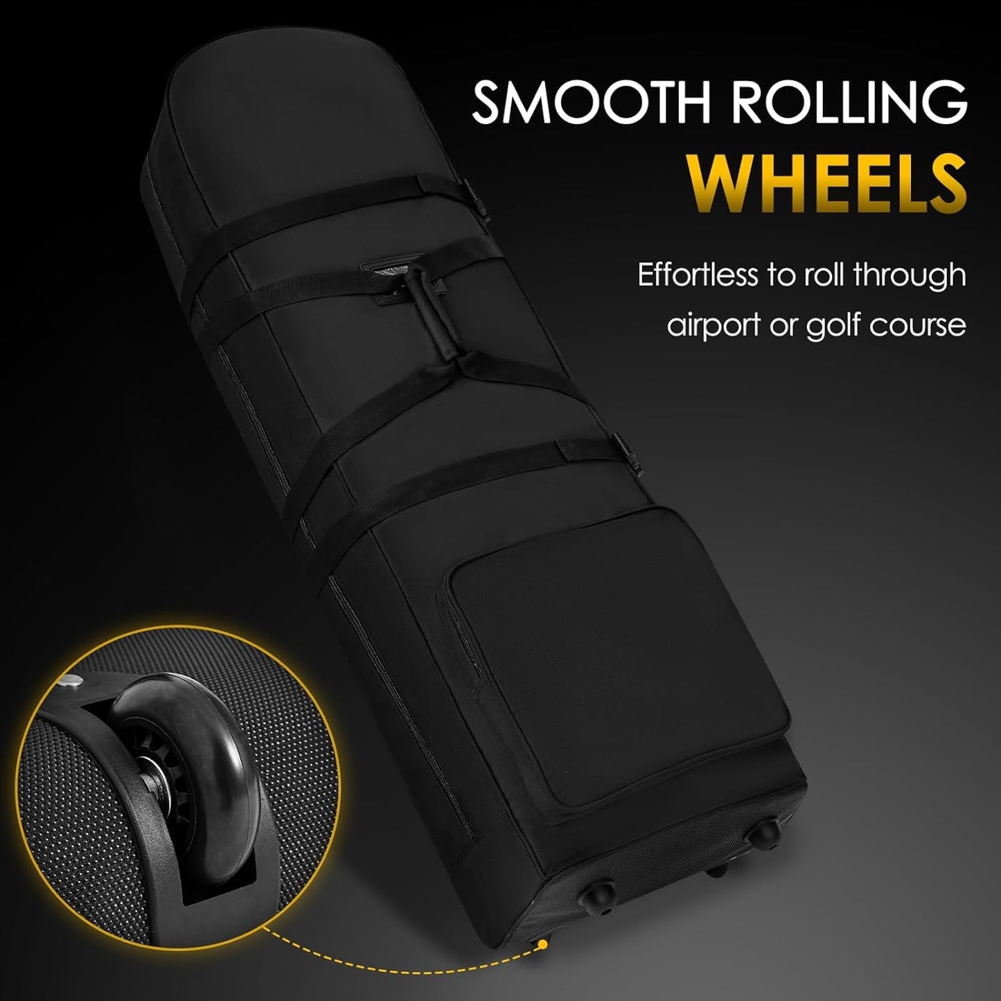 Golf Travel Bags for Airlines with Adjustable Support Rod and Detachable Shoulder Straps.