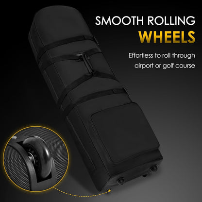 Golf Travel Bags for Airlines with Adjustable Support Rod and Detachable Shoulder Straps.