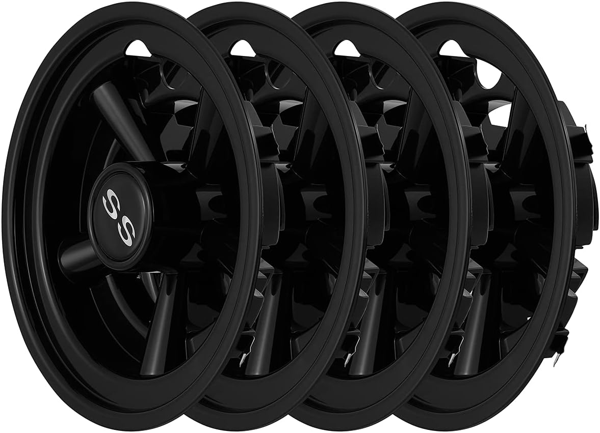 Hub Caps for Yamaha/Club CAR/EZ-GO Par Car 8" (Set of 4) (Black)