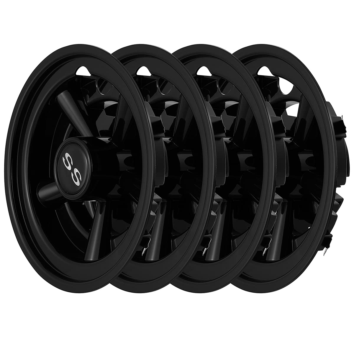 Hub Caps for Yamaha/Club CAR/EZ-GO Par Car 8" (Set of 4) (Black)