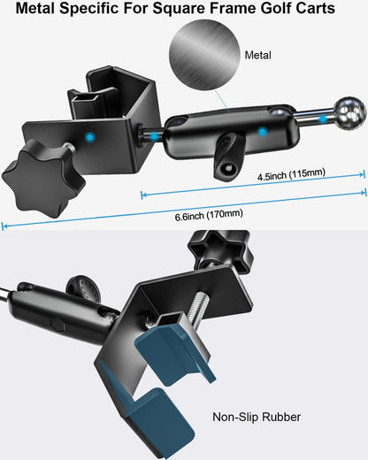 Golf Cart Phone Holder - Compatible with EZGO/Club Car/Yamaha.