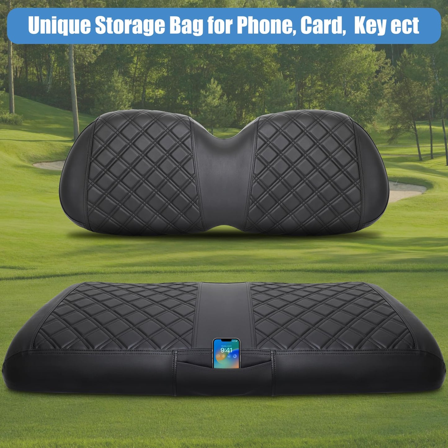 Club Car Precedent Seat Covers, Thick Vinyl Leather Comfortable/Easy to Clean.