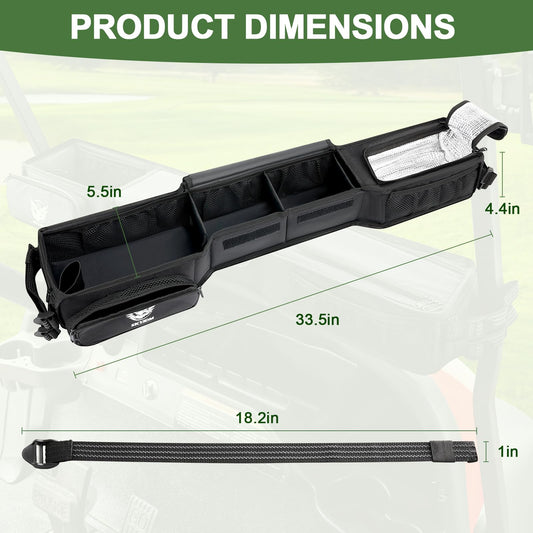 Foldable Golf Cart Inner Front Storage. Compatible with EZGO, Club Car Drive Kandi Yamaha.
