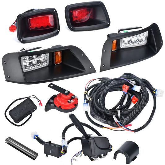 LED Headlight Tail Light Kit Compatible with EZGO TXT Golf Carts 1996-2013 12V.