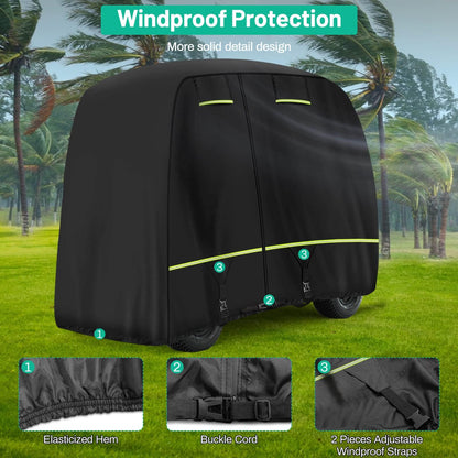 Cover Fits EZGO, Club Car, Yamaha Most 4 Passenger/ 2 Passenger Golf Cart.