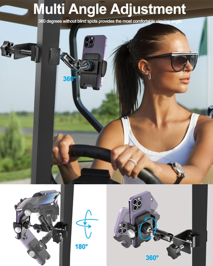 Golf Cart Phone Holder - Compatible with EZGO/Club Car/Yamaha.