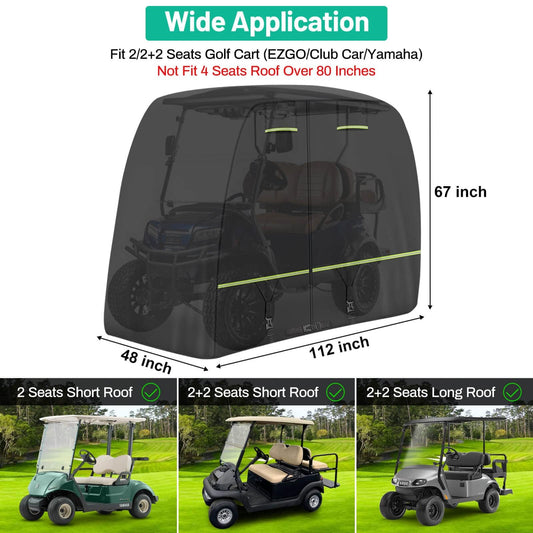 Cover Fits EZGO, Club Car, Yamaha Most 4 Passenger/ 2 Passenger Golf Cart.