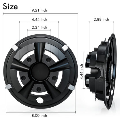 8" Wheel Covers Hub Caps, Set of 4 - EZGO, Club Car, Yamaha