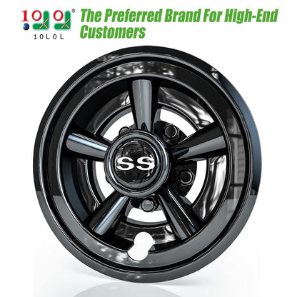 8" Wheel Covers Hub Caps, Set of 4 - EZGO, Club Car, Yamaha
