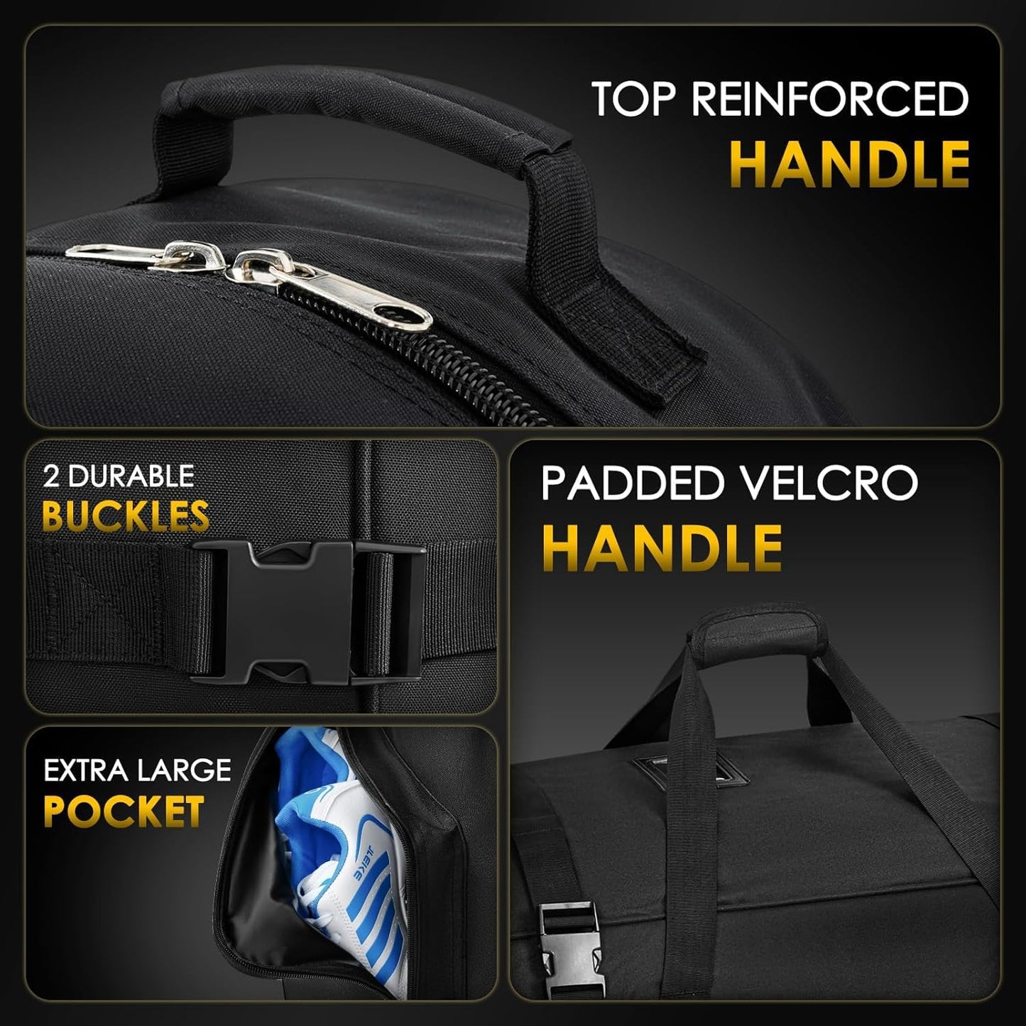 Golf Travel Bags for Airlines with Adjustable Support Rod and Detachable Shoulder Straps.