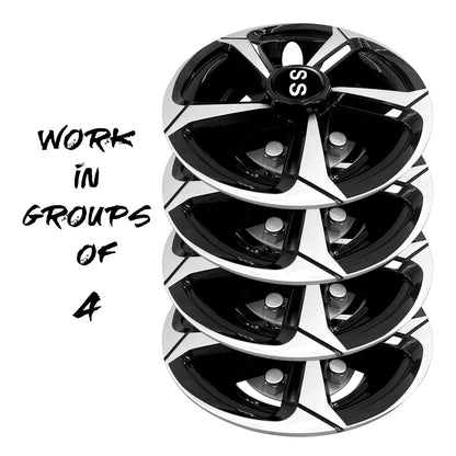Golf Cart SS Wheel Covers Hub Caps for EZGO, Club Car,Yamaha 8 Inch Hubcaps.