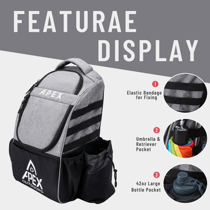 Disc Golf Backpack with 21+ Disc Capacity, Durable & Lightweight with Multiple Storage Pockets.