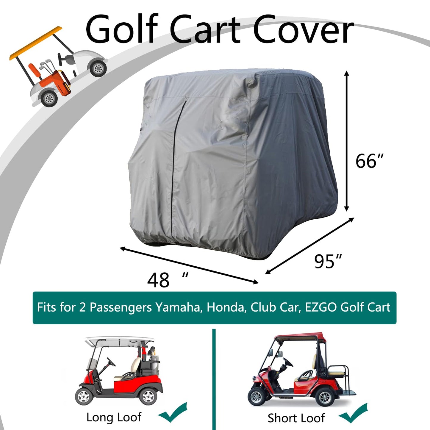 Golf Cart Cover Which Suits Club Car, EZGO and Yamaha.