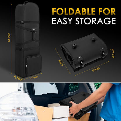 Golf Travel Bags for Airlines with Adjustable Support Rod and Detachable Shoulder Straps.