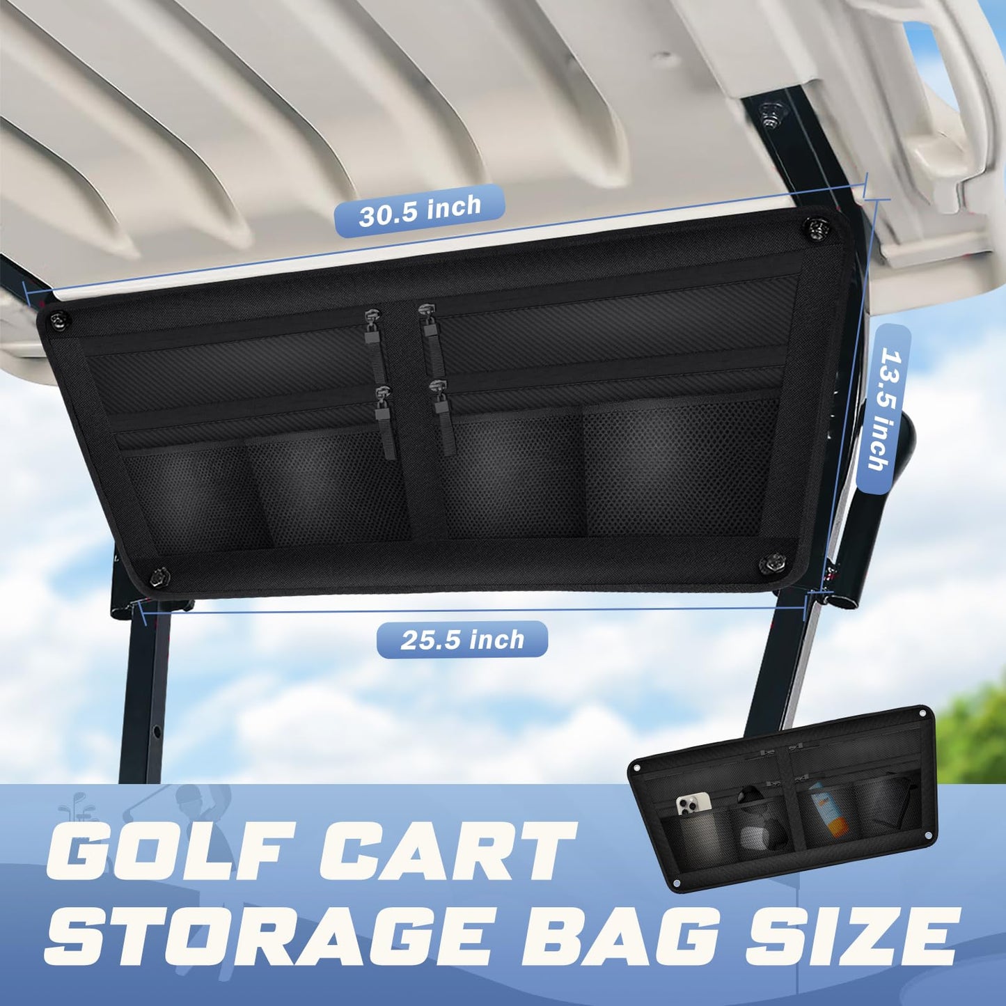Golf Cart Overhead Storage Bag.
