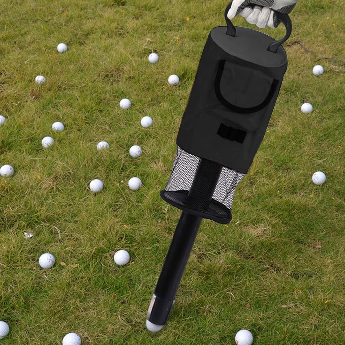 Golf Ball Retriever Bag with Detachable Tube, Convenient Storage for 70 Balls.