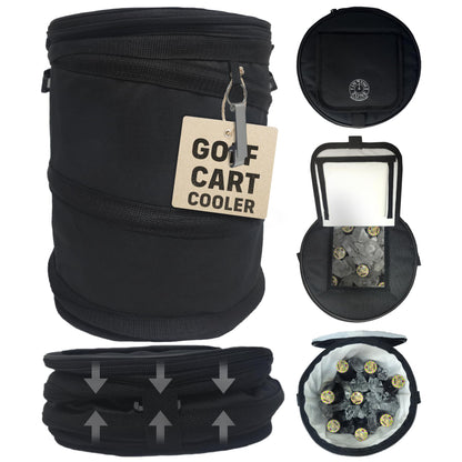 Collapsible Pop-Up Golf Cart Cooler Bag.
