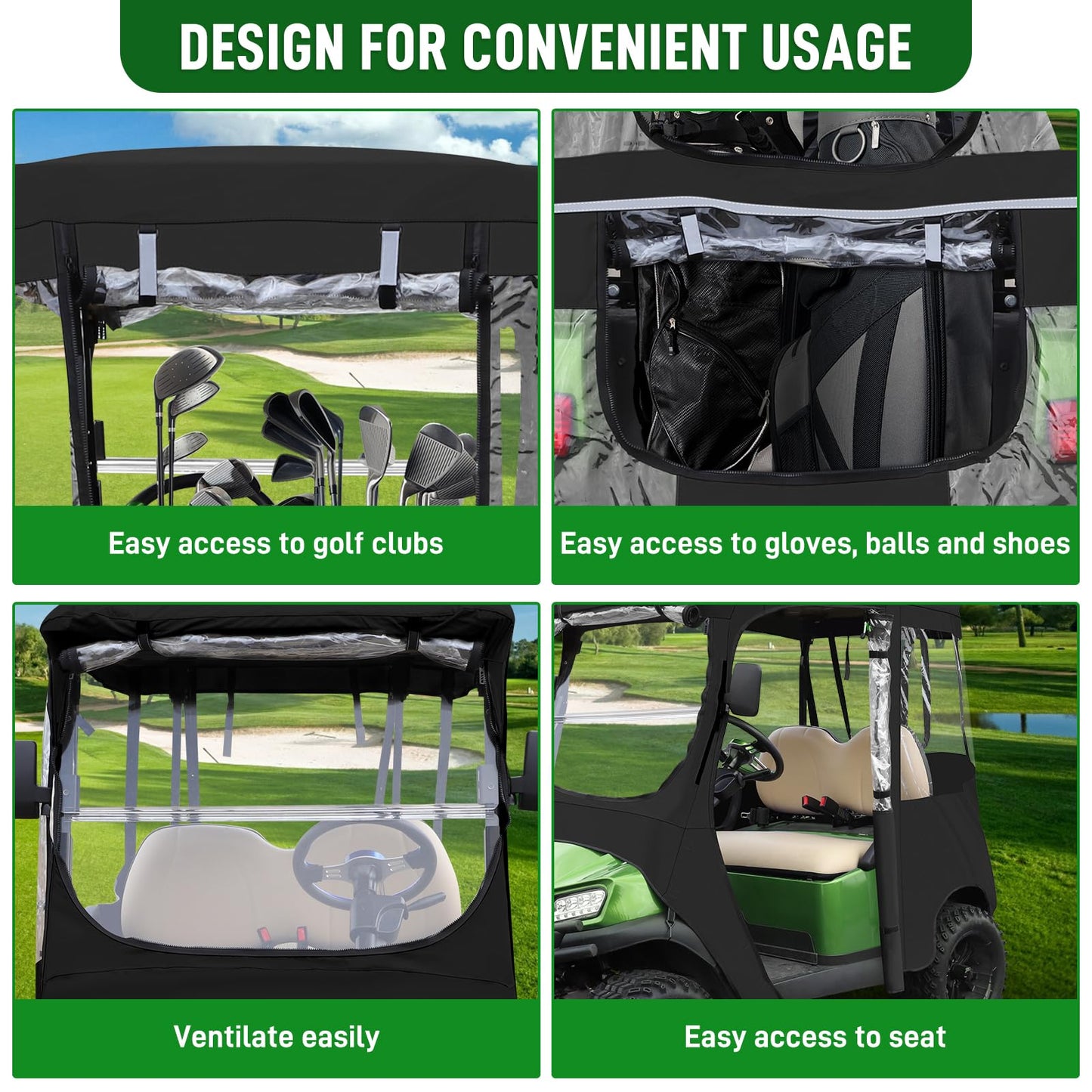 Deluxe Driving Enclosure 2 Passenger Only Fits Club Car Precedent Golf Cart.