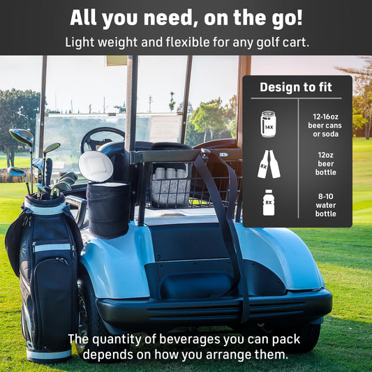Collapsible Pop-Up Golf Cart Cooler Bag.