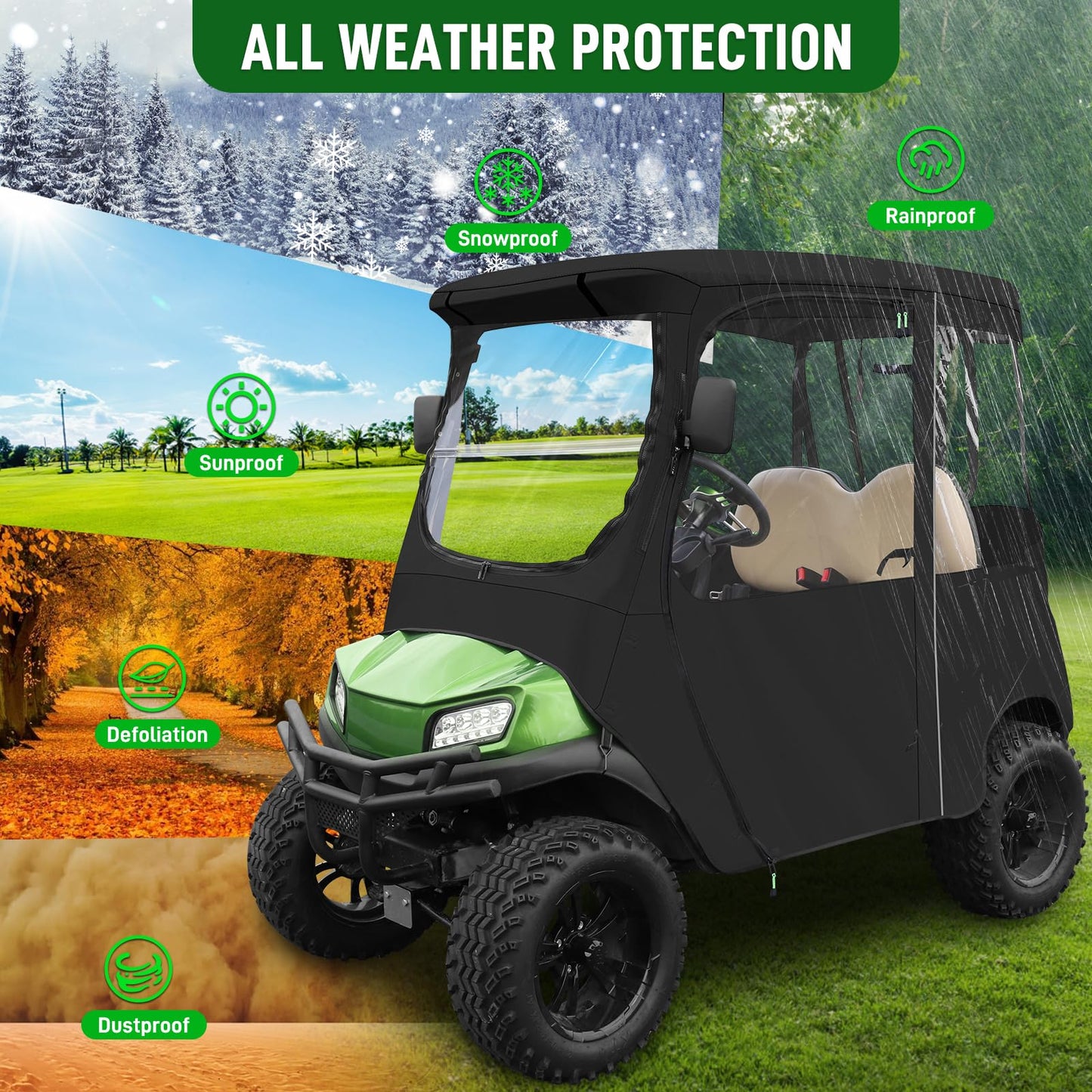 Deluxe Driving Enclosure 2 Passenger Only Fits Club Car Precedent Golf Cart.