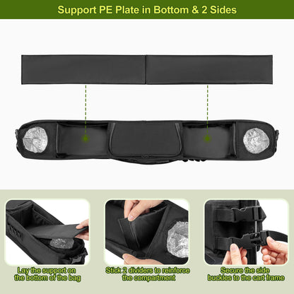 Golf Cart Inner Storage Tray, No-Drilling. Front Storage Basket Compatible with EZGO Drive and Club Car.