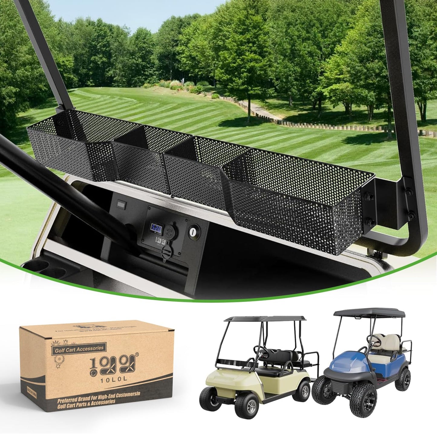 Foldable Dash Storage Tray Organizer for EZGO TXT RXV/Club Car DS Precedent Tempo.