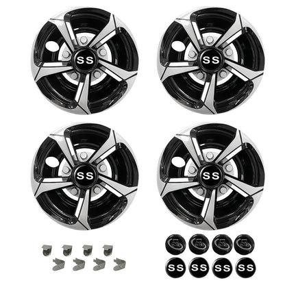 Golf Cart SS Wheel Covers Hub Caps for EZGO, Club Car,Yamaha 8 Inch Hubcaps.