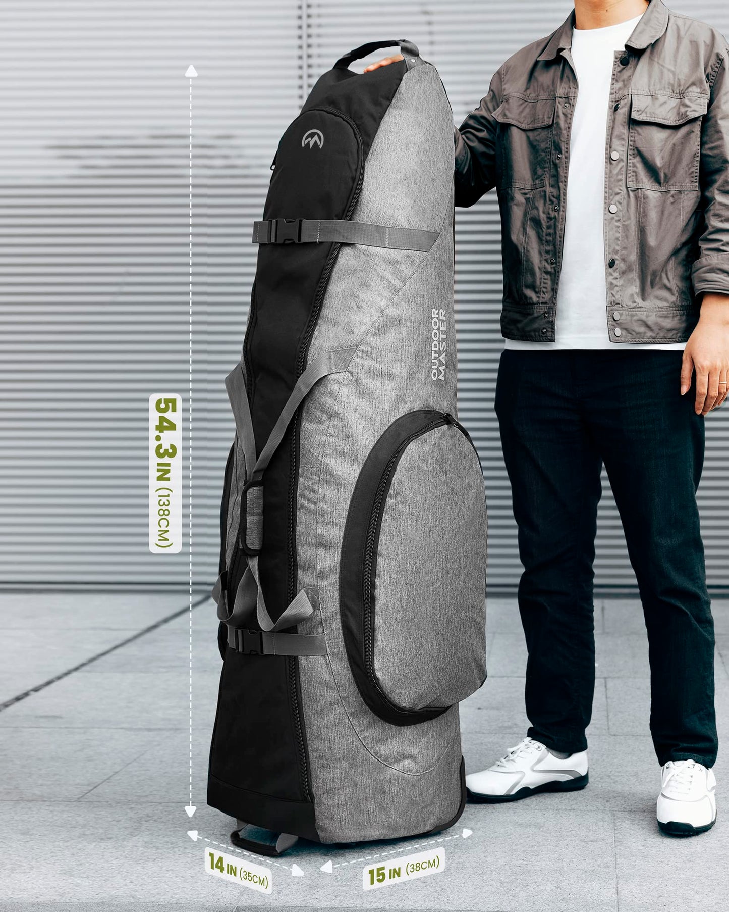 OutdoorMaster Padded Golf Club Travel Bag with Wheels.